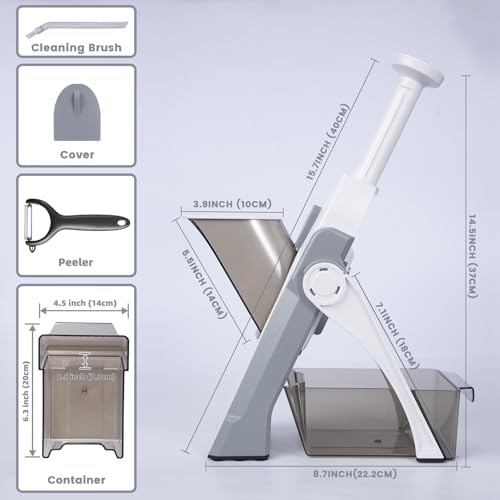 SupMaKin Safe Mandoline Slicer for Kitchen,Adjustable Potato Slicer 1-8 mm