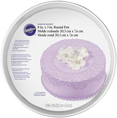 Wilton Aluminum Round Cake Pan, 8 x 3-Inch, Silver (Pack of 2)