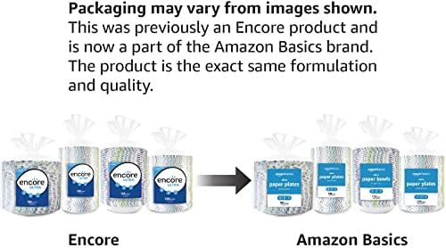 Amazon Basics Ultra Paper Plates, 8.62 Inch, Disposable, 880 Count (4 Pack of 220), Packaging May Vary