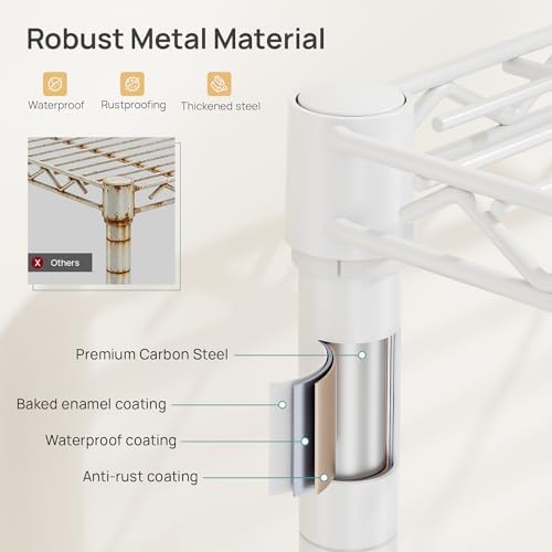 SINGAYE 4 Metal Shelves Wire Shelving Storage Shelf Adjustable Unit Pantry