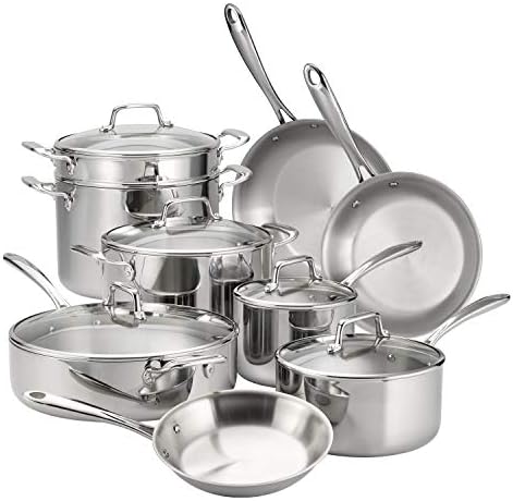 Tramontina Boston Tri-Ply Clad Stainless Steel 14-Pc Pots and Pans Set