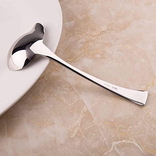 IMEEA 7-Inch Small Sauce Ladle with Pour Spout, 18/10 Stainless Steel Drizzle Spoon for Gravy, Dressing, Sauce, 2-Piece