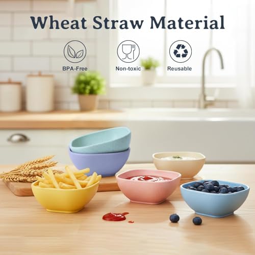 Soy Sauce Dish 5 OZ, Unbreakable Small Bowls for Dip - Colorful