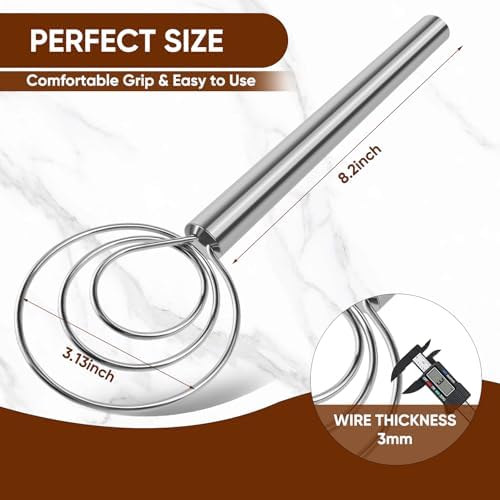 Maxjoy Danish Dough Whisk Stainless Steel for Sourdough Bread