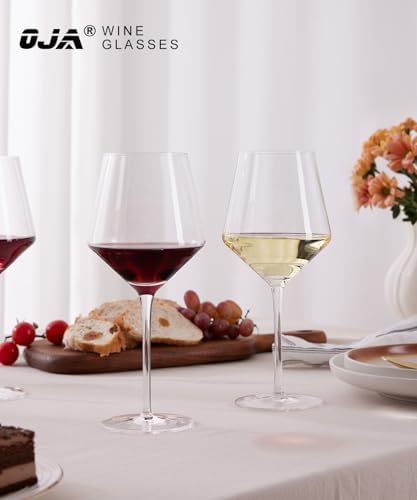 OJA Wine Glasses Set, Crystal Hand Blown Red Wine Glass Set of 4, 18 oz