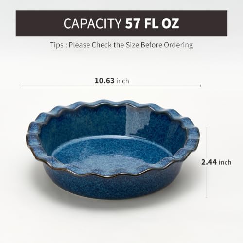 Ceramic Pie Pan for Baking[10.6 inch],Reusable NonStick Ceramic Baking Dish