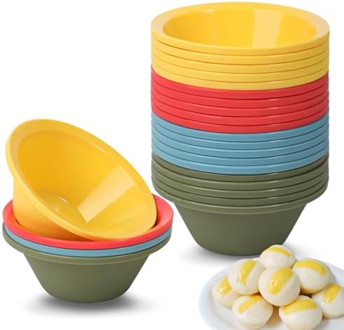 Webake 24 Pcs Silicone Puto Molder Filipino Small-Size, 2.2" Plastic Replacement Baking Cup, Reusable Kutsinta Molder for Steamer, BPA-Free and Non-Stick, Great for Bite-Size Muffin, Tart Baking