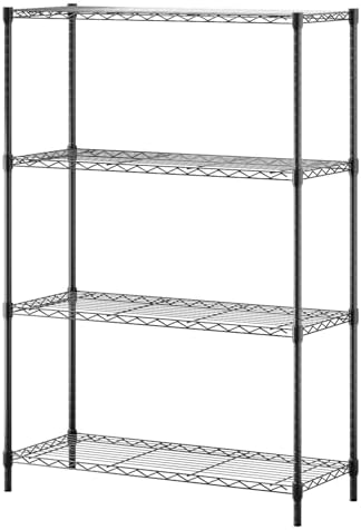 BestOffice | 4-Tier Wire Shelf | 36" x 14" x 54" | Black