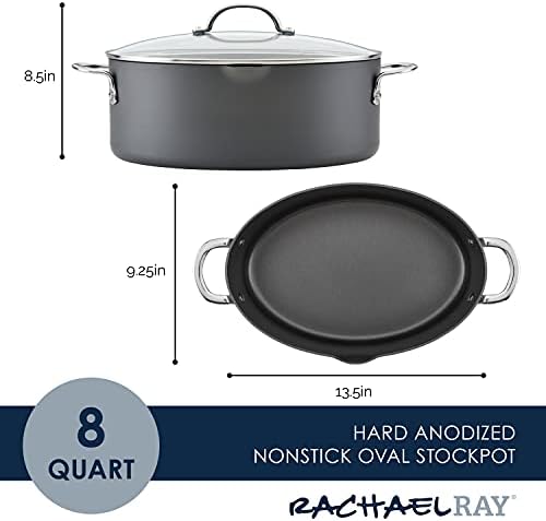Rachael Ray Professional Nonstick Cookware Oval Pasta Stockpot and Braiser