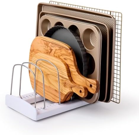 YouCopia StoreMore Bakeware Rack, Adjustable Dividers, Baking Pan Organizer