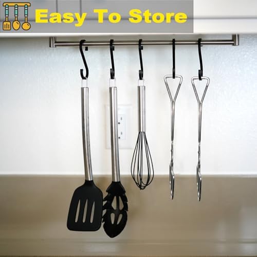 Hiash 11" Heavy Duty Stainless Steel Kitchen Scissor Tongs with Comfortable Ergonomic Grip, Heat Resistant tongs for Cooking & BBQ