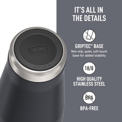 THERMOS ICON SERIES, Stainless Steel Tumbler with Slide Lock, 18 Ounce, Granite