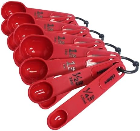 MIRRO 4pc Nested Measuring Spoons Set, Red (Pack of 4)