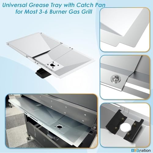 Universal Grease Tray, Catch Pan and Disposable Drip Pan for 3/4/5/6 Burner