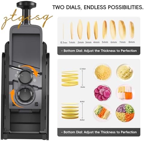 Safe Mandoline Slicer for Kitchen, Vegetable & Food Cutter, Easy to Clean