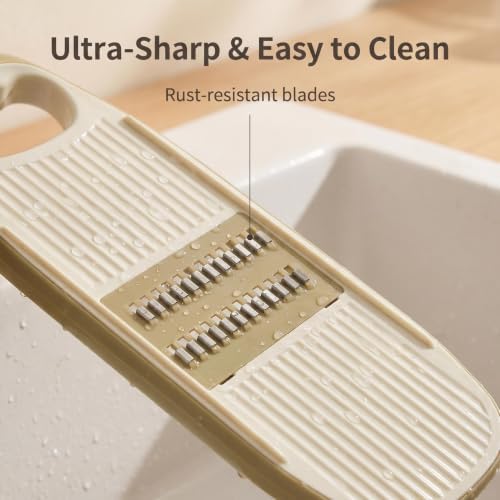NACOLUS Handheld Mandoline Slicer for Kitchen,3 Blades with Hand Guard