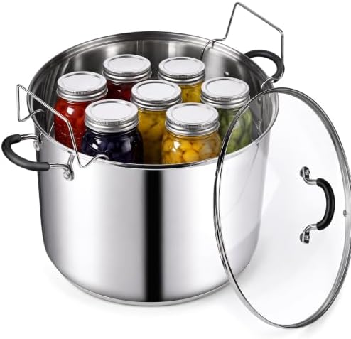 Cook N Home Stainless Steel Water Bath Canning Pot with rack and Lid,