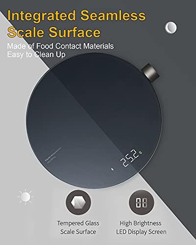 HOTO Smart Food Scale, Kitchen Scale, Food Scales Digital Weight Grams and Oz, Coffee Scale, Kitchen Scale with 0.1g High Precise Sensor, Measures in 4 Units (g/ml/oz/lb: oz)，Batteries Not Included