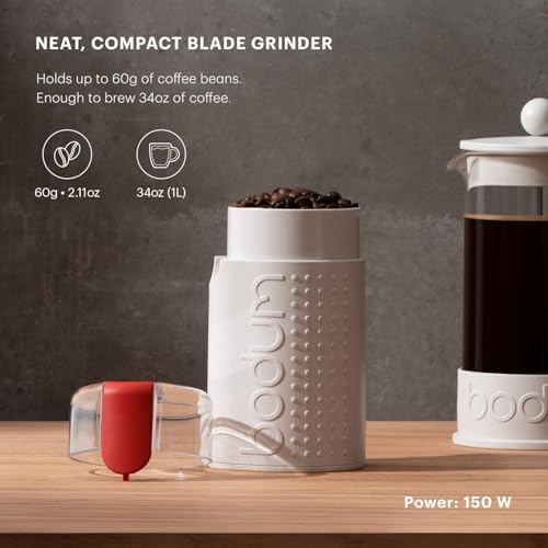 Bodum Bistro Electric Blade Coffee Grinder, White