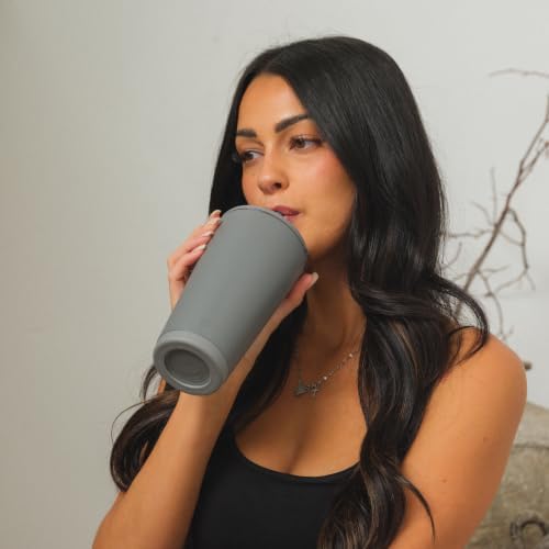 HydroJug Everyday Tumbler 20 oz, Ceramic-Lined Straw Cup, Stone