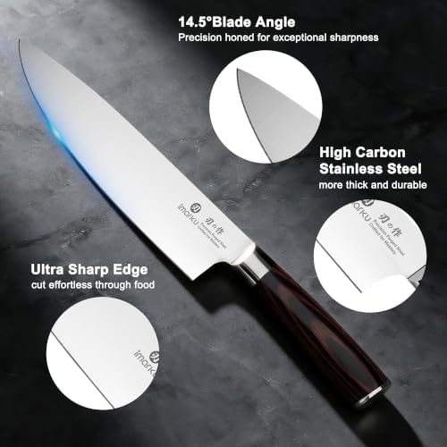 imarku 18-Piece Japanese 10Cr15Co mov High-Carbon Stainless Steel Knife Set
