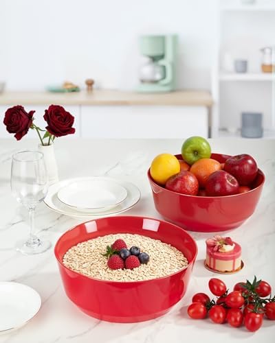 Hioasis 8 Pack Red Serving Bowls for Pool Party