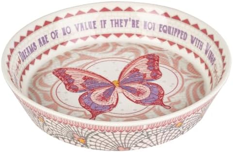 Dolly Parton Jeweled Mosaic Butterfly Design Pie Quiche Dish Stoneware, Oven Safe, Bakeware, Baking Dish, 10 Inch