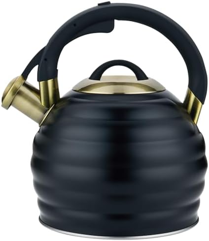 Tea Kettle for Stove Top Whistling Teapot, 3.2Q Tea Pot Stainless Steel Teakettle with Heat Proof Ergonomic Handle