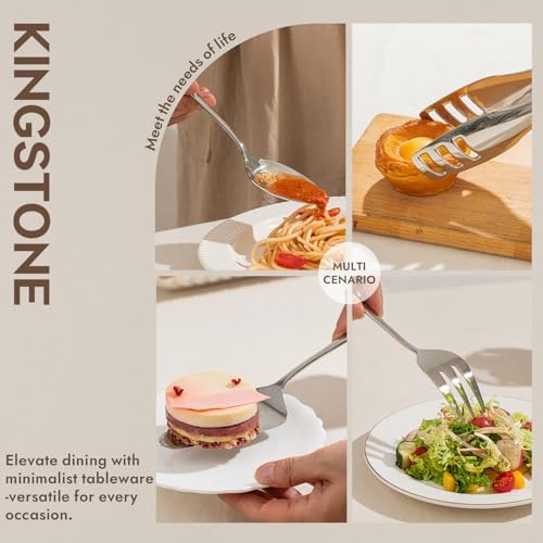 KINGSTONE 8 Piece 18/10 Serving Utensils Set, Stainless Steel Serving Set