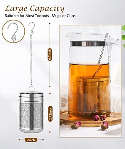 2-Pack Large Tea Infuser 304 Steel Fine Mesh for Teapots & Mugs