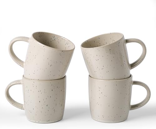 famiware Coffee Mugs Set of 4, Meteor 13 oz Ceramic Mug Cup Set with Handle