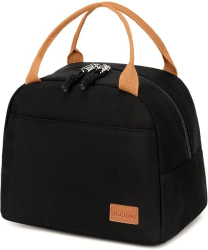 Bluboon Lunch Box for Women Cute Lunch Bag Reusable Insulated Lunch Bags Large Capacity Lunchbox Cooler for Work Picnic or Travel Gifts (Blackish-brown, 10 x 7.5 x 8 inches)