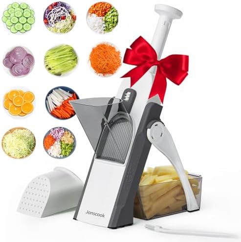 Safe Mandoline Slicer for Kitchen, 5 in 1 Multi Food Chopper, Potato Slicer