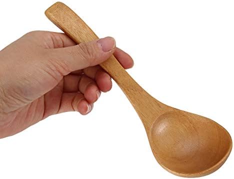 Wood Ladle with Long Handle, Natural Cooking Spoon (Wood color