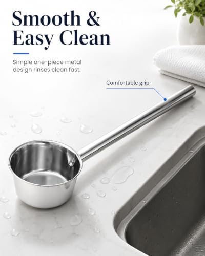 PRETYZOOM 14'' Large Water Ladle with Pour Spout, Stainless Steel Handle