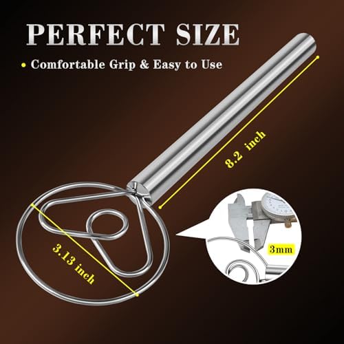 TEEVEA Danish Dough Whisk Stainless Steel for Sourdough Bread
