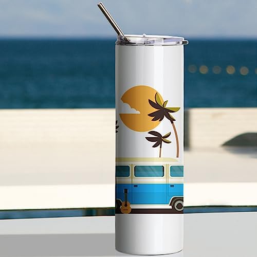 PYD Life 4 Pack Sublimation Blanks Skinny Tumblers 30 OZ with Metal Straw