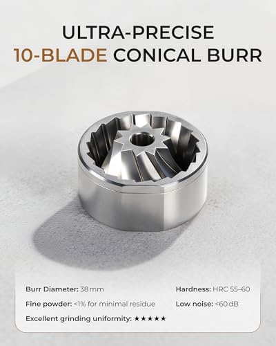 FORLIM Portable Burr Coffee Grinder, 80 Precision Settings, Single-Dose