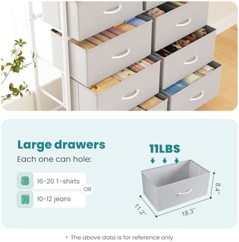 OLIXIS 8 Drawer Storage Dresser for Bedroom, Closet Organizers Units