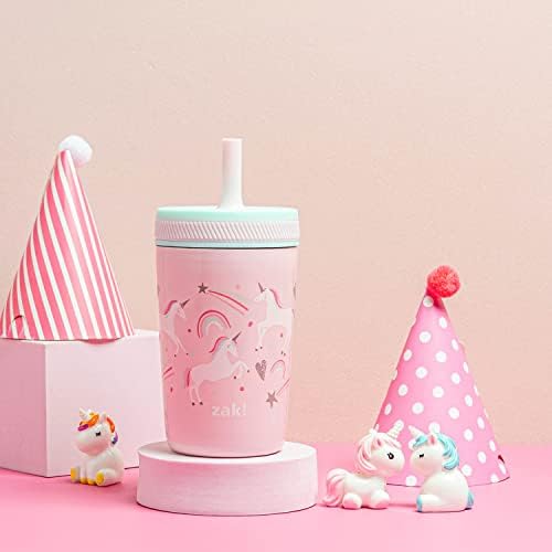 Zak Designs Fanciful Unicorn Kelso 12oz Leak-Proof Toddler Straw Cup