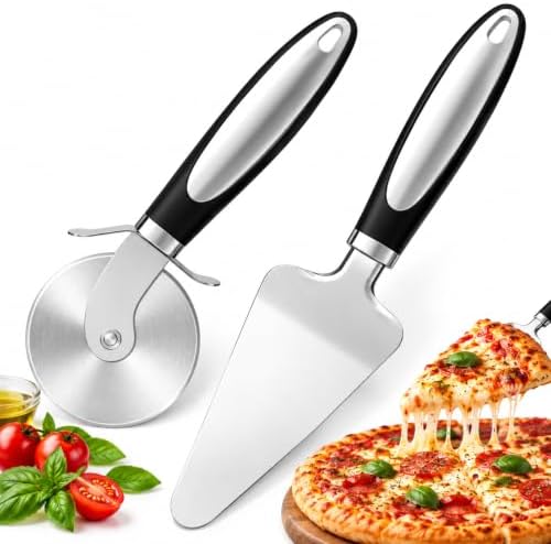 2PCS Pizza Wheel Cutter and Pie Server