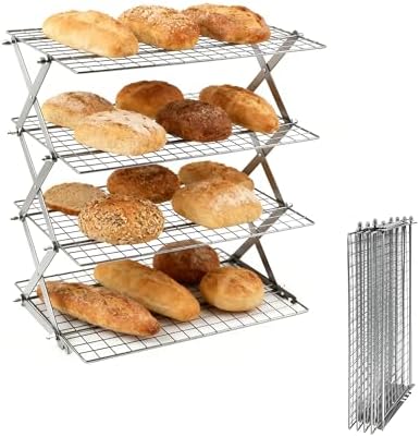 4 Tier Collapsible Cooling Rack Sourdough Cooling Rack 17"x10"