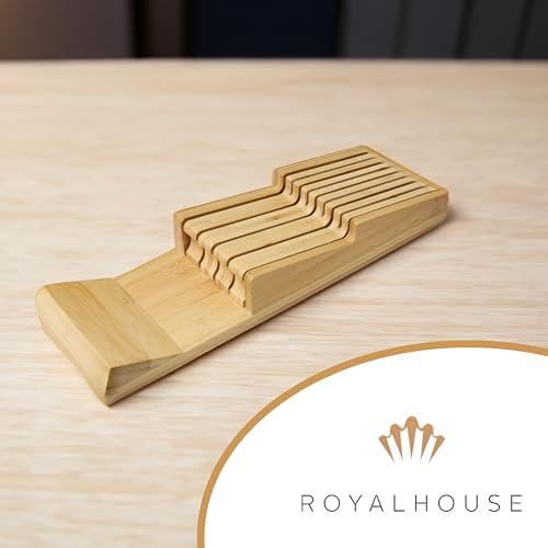 Bamboo In-Drawer Knife Block,Knife Block without Knives, Fit for 9 Knives