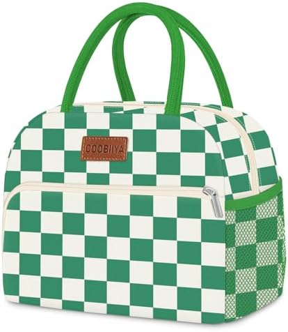 Coobiiya Lunch Bag Lunch Box for Women Men, Cute Lunch Tote Bags Insulated Reusable LunchBags Large Capacity Cooler Bag for Work Travel Picnic adults