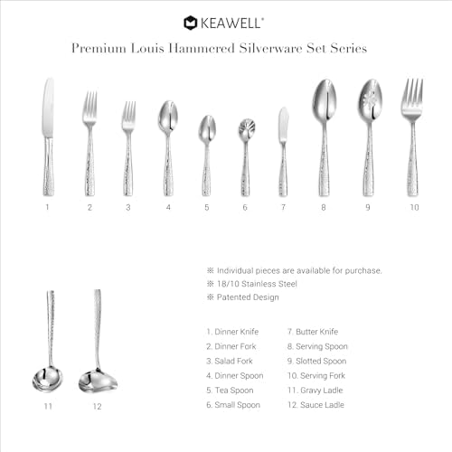 KEAWELL Premium Louis Hammered Slotted Spoons (Slotted Spoons, Set of 2)