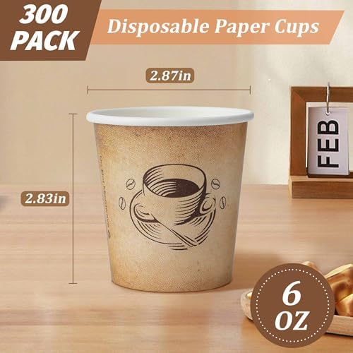 Clawsoff 300 Pack 6 oz Small Coffee Cups Disposable Paper Espresso Cups