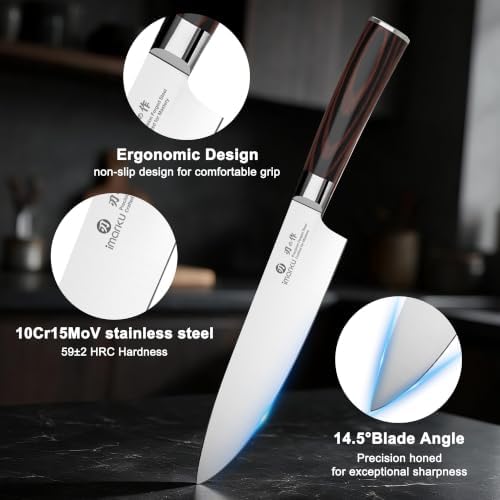 imarku 18-Piece Japanese 10Cr15Co mov High-Carbon Stainless Steel Knife Set