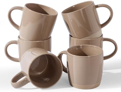 famiware Milkyway Coffee Mugs of 6, 13 oz Mug Set, Ceramic Cup with Handle