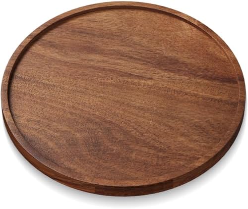 VERTORGAN Acacia Wood Serving Tray,9.8 Inch Decorative Trays,Home Decor