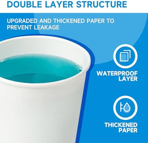 RACETOP 3000 Pack 3 oz Paper Cups for Bathroom, Disposable Mouthwash Cups, Small Paper Cups, for Parties, Picnics, Travel